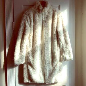 Gap Cream-Colored Faux Fur Coat